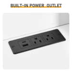 2 Drawers + 1 Shelf + 6-Shelf BedsideTable US Standard Power Supply (1 USB + 1 Type-C + 2 Triple-Prong) Storage Locker P2-12MM Particleboard Laminated Storage Cabinet 17.32*13.78*50in White - Image 8