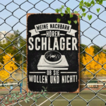 CIFbuy Vintage Metal Iron Sign Meine Nachbarn Hören" German Slogan Tin Plaque 2D, Unframed Wall Decor Funny Home Garden Orn Hören ikTok, Hören ikTok, t Self-pickup Logiopics