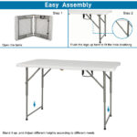 4ft Foldable Lift Patio Plastic Table White SAME AS 21616655 - Image 39