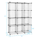 12-Cube Organizer Cube Storage Storage Shelves Wire Cube Storage Origami Shelves Metal Grid Multifunction Shelving Unit Modular Cubbies Organizer Bookcase - Image 5