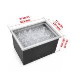 Drop-In Ice Chest, Stainless Steel Ice Storage Box with Lid and Drain Hose, Ice Bin for Chilled Wine, Beer, Beverage (21 x 17 x 18 Inches) - Image 7