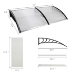 Same Code 99972412 HT-200 x 100 Household Application Door & Window Rain Cover Eaves Black Holder - Image 21
