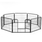 Metal Dog Playpen, 24 inch Height 8 Panels Pet Fence, Foldable Dog Pen for Indoor Outdoor
