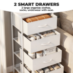 2/4-Drawer Dresser with Metal Frame & Wood Top, Fabric Storage Organizer, White - Image 4