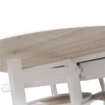 Foldable With Wooden Handle Semicircle Dining Cart With Round Stools White - Image 11