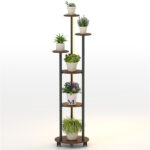 6-Tier Plant Stand with RGB Light Strip, Smart APP & Remote Control Plant Shelf for Home Decor-Rustic Brown - Image 2