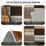 Three-piece kitchen rug set, non-slip and washable, abstract pattern kitchen hallway rug, soft and comfortable, suitable for sinks, floors, entrances, hallways and bathrooms. - Image 6