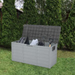 75gal 260L Outdoor Garden Plastic Storage Deck Box Chest Tools Cushions Toys Lockable Seat - Image 10