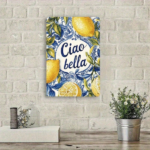 CIFbuy Ciao Bella Yellow Lemon 2D Flat Metal Tin Sign, Sign, Vintage Wall Art Decor, Hanging Plaque For Home Restaurant Kitche 2D FikTok, 2D FikTok, Self-ntckup Logiopche - Image 2