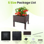 Raised Garden Bed Planter Box, 3 Size Options Self-Watering Elevated Garden Bed, Lightweight PP Material Planting Container for Vegetables Herbs Flowers Outdoor Patio Balcony-S - Image 3