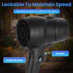 130000RPM Cordless Mini Blower, 1000W Powerful Motor with Turbo Tech (550g Wind Pressure/600g Blowing Force), 64mm Air Output for Heavy Debris Cleaning - Image 11