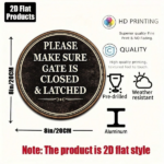 CIFbuy 1pc 8x8in Vintage Safety Warning Door Sign, "Please Make Sure" The Door, Is Closed And Locked 2D Flat Round Plaque TikTok, Temu Self-pickup Logiaqics - Image 9