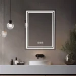 Bright LED Bathroom Mirror 36" x 28" Front Light, 5 Mins Defog, Full HD Reflected, 3 Colors Dimmable, Wall Mounted[Unable ship on weekends, TK/TEMU only for pickup, only TX10643 warehouse supports GOFO]