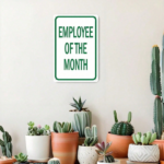 CIFbuy 1pc Employee Of The Month Metal Tin Sign 8x12 Inch Unframed Vintage Warning Sign, 8x12 Inch Unframed Vintage Warning Sign, Business Plaque Street Wall Art Decor Month MeikTok, Month MeikTok, Self- Uckup Logiopr - Image 4
