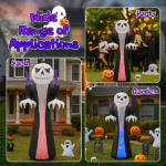 Replace 66071740 12FT Giant Halloween Inflatable Blow Up Decorations, Grim Reaper with Jack-o'-Lantern Pumpkin Head and 3-Color LED Flame for Holiday Party Garden Lawn Yard Patio Décor - Image 8