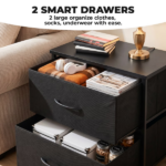 2-Pack 2/4-Drawer Dresser with Metal Frame & Wood Top, Fabric Storage Organizer,Black - Image 5