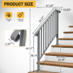 Silver Outdoor 3-Step Iron Handrail - Image 6