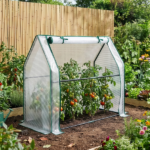 Mini Greenhouse with PE Cover, Indoor Outdoor Plant Gardening Green House for Garden Backyard, 36*18*33in, White - Image 13