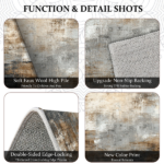 Three-piece kitchen rug set, non-slip and washable, abstract pattern kitchen hallway rug, soft and comfortable, suitable for sinks, floors, entrances, hallways and bathrooms. - Image 6