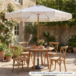 7ft Boho Patio Umbrella with Fringe Tassels, Outdoor Beach Umbrella with Aluminum Pole for Poolside Garden - Image 2