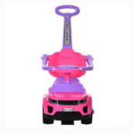 Pink 3-in-1 Kids Ride-On Push Car: Stroller Sliding Car with Horn, Music, Lights & Secure Bar – Toddler Toy for 18-36 Months Old - Image 2