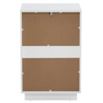 White P2 Density Board Wavy Pattern Drawer Front Two-Drawer Bedside Cabinet - Image 4