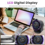 Portable USB Table Fan 100 Speed Settings Real-Time LCD Display Battery Indicator, 120 Degree Adjustable Tilt Desktop Wall Mount 4000mAh Wireless Cooling Fan - Image 11