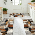 Three-piece kitchen rug set, non-slip and washable, abstract pattern kitchen hallway rug, soft and comfortable, suitable for sinks, floors, entrances, hallways and bathrooms. - Image 11