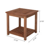 Square Wood Side Table Carbonized Color - Image 4