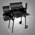 Barrel Charcoal Grill with Offset Smoker, All Metal Outdoor Smoker with Side Table and Wheels for Outdoor Garden Patio and Backyard Cooking - Image 17