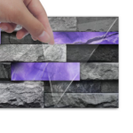 24 Sheets Peel and Stick Backsplash Marble Wall Tiles Waterproof Oilproof Purple Glossy Imitation Stone brick wall stickers PVC Shower Wall Panels for Interior Wall Decor; Tile for Kitchen Bathr - Image 9