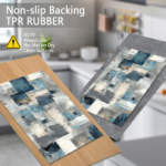Three-piece kitchen rug set, non-slip and washable, abstract pattern kitchen hallway rug, soft and comfortable, suitable for sinks, floors, entrances, hallways and bathrooms. - Image 6