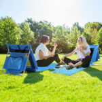 Foldable Beach Lounger, Lightweight Beach Mat Lounge Chair with Breathable Mesh Back, Cooler Pocket for Tanning Relaxing, Blue - Image 7