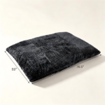 Dark Gray Convertible Corduroy Bean Bag Floor Sofa for Adults, 76.5x55 Inch Sponge Filling Foldable Floor Mattress Guest Bed, Removable Washable Cover Large Lazy Lounger - Image 4