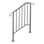 Silver Outdoor 2-Step Iron Handrail