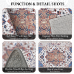 Boho Kitchen Rug Sets 4 Piece with Runner Non Slip Kitchen Rugs and Mats Washable Kitchen Mats for Floor Thick Kitchen Floor Mat Carpet Runner Rugs for Hallway Laundry Holiday Decor - Image 6