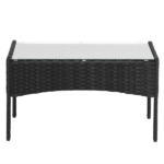 2pcs Arm Chairs 1pc Love Seat & Tempered Glass Coffee Table Rattan Sofa Set Black - Image 44