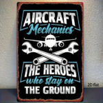 CIFbuy Aircraft Mechanic Metal Sign 8x12 Inch Vintage 2D" Flat Square Wall Art, Plaque For Home Bar Garage Club Restaurant VintagikTok, VintagikTok, t Self-pickup Logiopics - Image 7