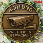 CIFbuy 1pc Vintage French Surveillance Sign 8x8 Inch Round Aluminum Metal Plaque, Retro Security Monitoring 2D Flat Wall Art Decor TikTok, TikTok, Self-pickup Logiopics - Image 6
