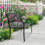 50" Outdoor Welcome Backrest Cast Iron Bench - Image 17