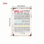 CIFbuy 1PC Vintage French Inspirational Motivational Quote Poster Metal Sign, Waterproof Durable Positive Art Print Wall Decor Ornament TikTok, TikTok, ment Self-pickup Logiopics - Image 3