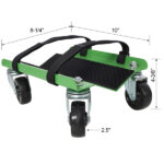 Snowmobile Dolly Heavy Duty Carries up to 1500lbs V-Slide with 2.5" Swivel Casters Rubber Pad Protecting Skis and 2 Pairs of Heavy Duty Straps Firmly Attaching on Skis, GREEN COLOR - Image 10