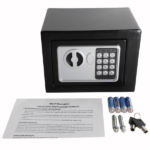 Mini Wall-in Style Electronic Code Metal Steel Box Safe Case 17EF Black - Image 56