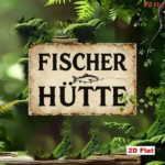 CIFbuy Vintage German HÜTTE 2D Flat Metal Sign, Fishing Theme Wall Art With Fun Quotes, Farmhouse Decor For Home Bar Gar 2D FlaikTok, 2D FlaikTok, Self-Thckup Logiopar - Image 6