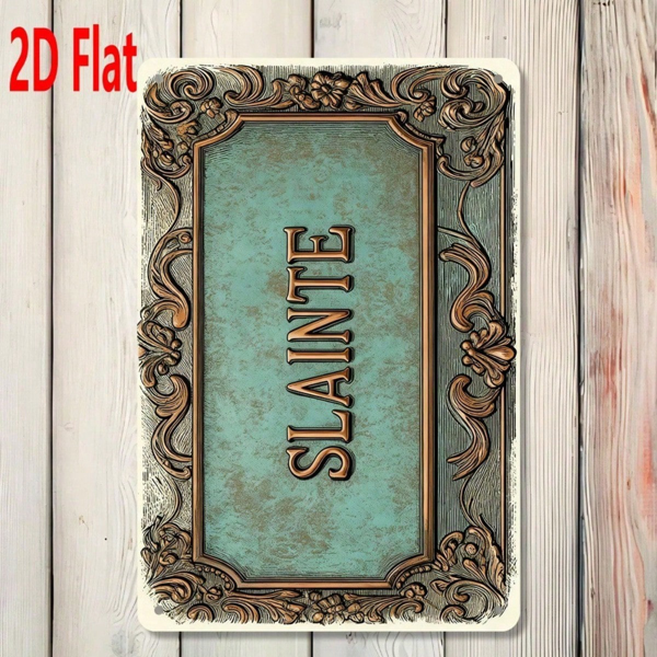 CIFbuy Vintage Irish Sláinte Metal Sign, Ornate Celtic" Marker Plaque, 2D Flat Unframed Wall Decor, Unframed Wall Decor, Weatherproof Rustproof UV R CeltikTok, CeltikTok, t Self-pickup Logiopics
