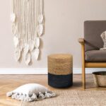 sku:72699233)Ottoman Poof, Natural Seagrass Poufs, Hand Weave Round Footstool, Pouffe Accent Chair, Sitting Braided Footrest W/Jute Cover, Home Decorative Seat for Living Room(Temu - Image 2
