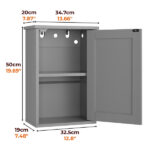 Gray P2 MDF painted finish, 34.6*20*50cm, single door with one shelf, bathroom vanity - Image 7