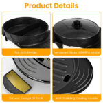 Dual-Electric 2 in 1 Hot Pot & Grill Combo, 2200W Rapid-Heat Indoor , 3.7 QT Non-Stick Hotpot Separate Temp Control , Apartment-Friendly Party Cooker - Image 6