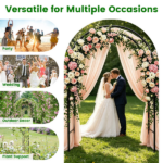 Freestanding Metal Trellis Arch Multi-Size Adjustable Modular Pipe Design, Black Iron Frame Segmented Assembly for Garden Climber Patio Wedding Decoration - Image 4