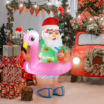 5.9 FT Lighted Christmas Inflatable Decoration, Inflatable Hawaii Santa Claus Outdoor Decoration, Funny Blow Up Yard Decorations with Built-in LED Lights for Holiday Party Front Yard Lawn Garden Decor - Image 15